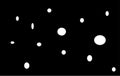 White ovals and dots on black background. Minimalistic abstract vector background or pattern
