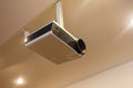 A white overhead projector on ceiling indoors. Royalty Free Stock Photo