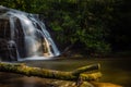 White Owl Falls flows gently into Pisgah Forest in spring