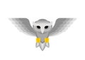 White Owl isolated. eagle-owl Vector illustration Royalty Free Stock Photo