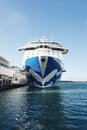 White Pacific cruise liners at the dock in Auckland harbor