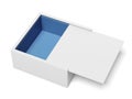 White Package Cardboard Sliding Box Opened Royalty Free Stock Photo