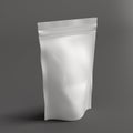 White packaging pouch mockup for tea, coffee, snack on gray background Royalty Free Stock Photo