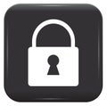 White padlock on black button