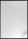 White Page Curl Background Black Vertical Blank Empty Copy Space Closeup, Large Page Sheet