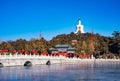 White Pagoda in Beihai Park,Beijing, China. Royalty Free Stock Photo