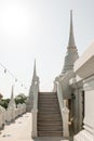 White Pagoda : the famous white pagoda at Wat Asokkaram in Samutprakarn Province, Thailand