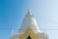 White Pagoda : the famous white pagoda at Wat Asokkaram in Samutprakarn Province, Thailand