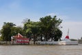 White pagoda at Koh Kred Nontaburi Thailand Royalty Free Stock Photo