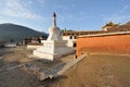 White pagoda in tibetan temple