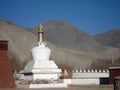 White Pagoda in Tiebet Samye Temple Royalty Free Stock Photo