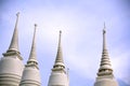 White Pagodas in a Row at Buddhist Temple Royalty Free Stock Photo