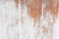 White paint abstract pattern on the surface of an old rusty metallic texture steel background rust brown Royalty Free Stock Photo