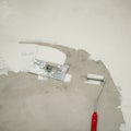 White paint and roller