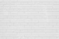 White painted brick wall background, odd mixture of jack and running bond patterns, copy space Royalty Free Stock Photo