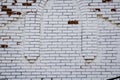 A white-painted brick wall on the outside of an old building in Orwell, Ohio Royalty Free Stock Photo