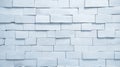 White painted brick wall with protruding bricks creating an abstract, textured background, ideal for architectural visualization Royalty Free Stock Photo