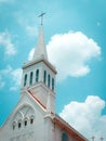 White Church Spire in Singapore Royalty Free Stock Photo