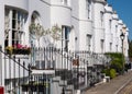 White painted Grade II listed Georgian town houses in the Guildford Lawn conservation area, in Ramsgate, Kent UK. Royalty Free Stock Photo