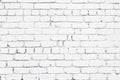 White painted old brick wall texture, whitewashed blocks background Royalty Free Stock Photo