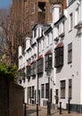 White painted residential building at Canning Place, Queen`s Gate, Kensington, London UK.