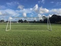 white painted soccer goalposts