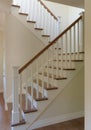 White staircase classic style hardwood steps modern railing stairway