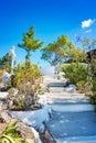 White painted stairs to Tsambika Monastery, RHODES, GREECE