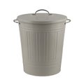 White painted steel trash can Royalty Free Stock Photo