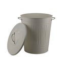 White painted steel trash can Royalty Free Stock Photo