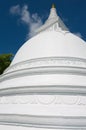 White painted stupa at Isurumuniya rock temple in Anuradhapura, Sri Lanka. Royalty Free Stock Photo