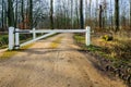 White painted wooden gate at the entrance of an estate Royalty Free Stock Photo