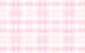Pink White Pajama Pattern. Woven Seamless Lines Tartan Background. Royalty Free Stock Photo