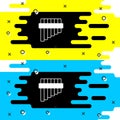 White Pan flute icon isolated on black background. Traditional peruvian musical instrument. Folk instrument from Peru Royalty Free Stock Photo