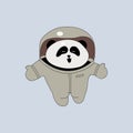 White panda astronaut in space suit. the pioneer.
