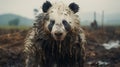 White Panda Bear Covered In Mud: Raw Documentation Of Unreal Engine 5 Portrayal