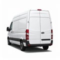 White panel van from rear three-quarter view isolated on a white background white van cargo van Royalty Free Stock Photo