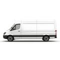 White panel van side view on white background white van Royalty Free Stock Photo