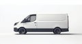 White Panel Van Side View Isolated on White, Cargo , Vehicle Royalty Free Stock Photo