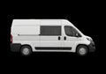 White panel van with sliding side door isolated on transparent background Royalty Free Stock Photo