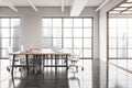 White panoramic open space office interior Royalty Free Stock Photo