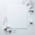 white paper amidst a minimal floral setting. colorful background, Floral Background