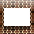 White paper on the background of a brick wall. Vector illustration Royalty Free Stock Photo