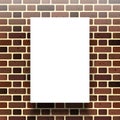 White paper on the background of a brick wall. Vector Royalty Free Stock Photo