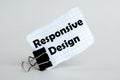 White paper on the white background with text Responsive Design Royalty Free Stock Photo