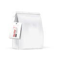 White paper bag for bulk products, tea, coffee, spices.