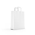 White paper bag isolated on white Royalty Free Stock Photo