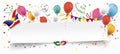 White Paper Banner Balloons Jesters Cap