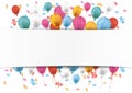 White Paper Banner Emblem Balloons Percents Royalty Free Stock Photo