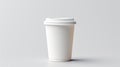 White paper biodegradable disposable cup with lid for hot drinks. Tea or coffee to take away. Copy space mockup for logo Royalty Free Stock Photo